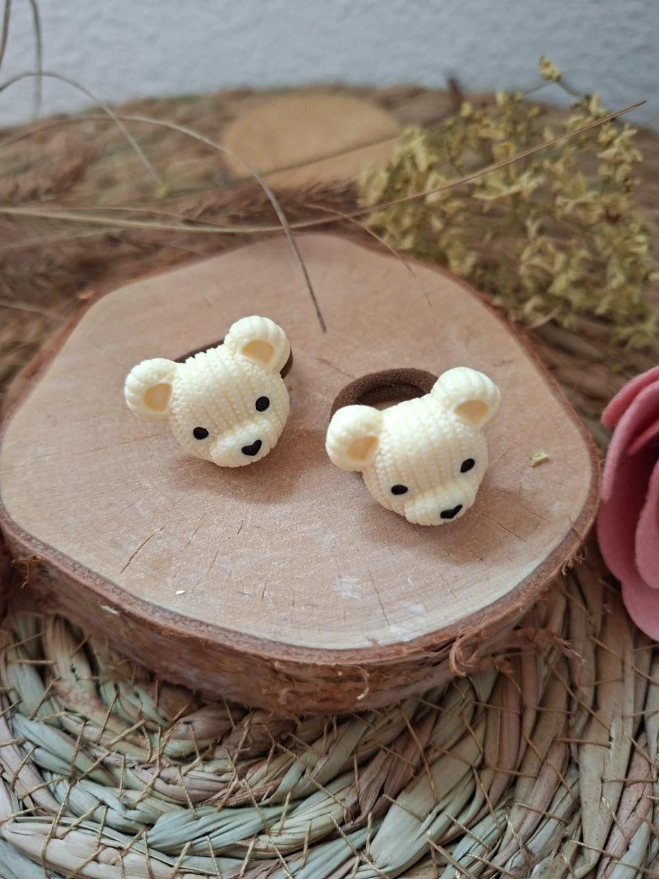 Mini elastiekjes met beren hoofdjes